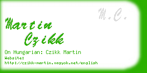 martin czikk business card